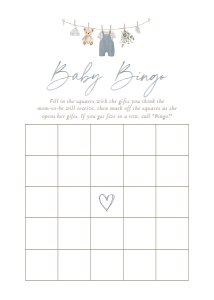 Baby Shower Games - Blue Overalls Clothesline - 1113 design preview