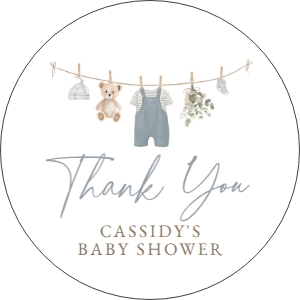 Round Label - Blue Overalls Clothesline - 1113 design preview