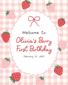 Welcome Sign - Berry First Birthday - 9931 design preview
