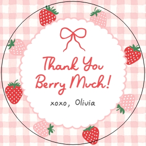 Round Label (2x2) - Berry First Birthday - 9931: Round Label - Berry First Birthday - 9931