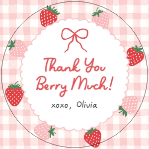 Round Label (3x3) - Berry First Birthday - 9931: Round Label - Berry First Birthday - 9931