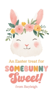 Easter Tag - Bunny with Flower Crown design preview