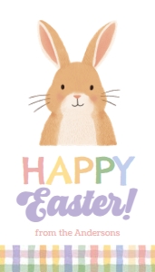 Easter Tag - Happy Easter (Bunny & Gingham) design preview