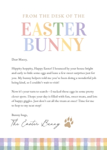 Easter Bunny Letter - Pastel Gingham design preview