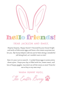 Easter Bunny Letter - Pink Bunny Ears design preview