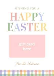 Easter Gift Card Holder - Happy Easter (Gingham) design preview