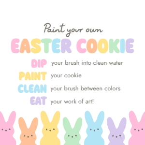 Easter Tag - Paint Your Own Cookie (Pastel Bunnies) design preview