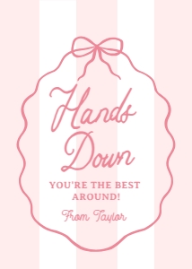 Teacher Appreciation Tag - Hands Down: Teacher Appreciation Tag - Hands Down (Pink Stripe)
