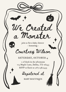 Baby Shower Invitation - We Created a Monster design preview
