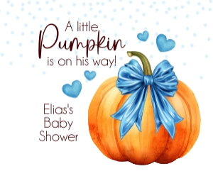 Little Pumpkin Baby Shower Lip Balm Template for Boy