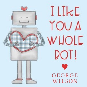 VALENTINE BOT WITH HEART - BLUE: VALENTINE BOT WITH HEART - BLUE