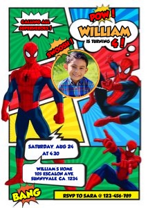 Spider-man invitation: 4363