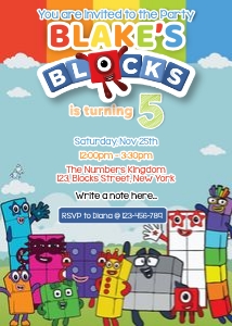 Numberblocks invitation: 7241136636083