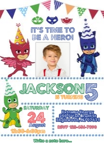 PJ Masks Invitation with Image: 4592