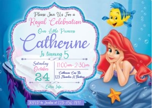 Little Mermaid Invitation Birthday LM02: 1366998624