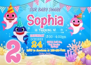 baby shark invitation BB1: 4050