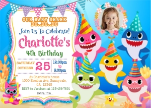 baby shark invitation BB3: 4039
