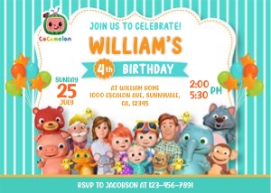 Cocomelon Birthday invitation CO3: 4936
