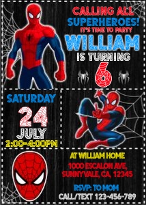 Spider Man invitation SP4: 1374676958