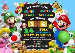 Super Mario Invitation: 4899