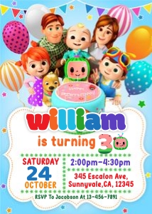Cocomelon Birthday invitation: 4952