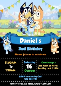 Bluey Boy Invitation BB2: 4425