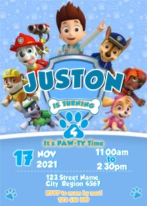 Paw patrol Invitation PAW5: 4683
