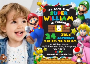 Super Mario Invitation with a picture: 4889