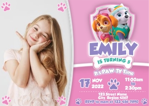 Paw patrol Invitation + Picture: 4646