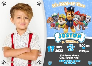 Paw patrol Invitation with photo: 4688