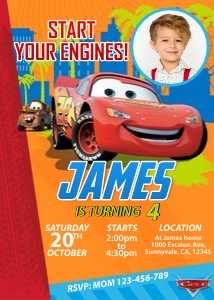 Cars McQueen Birthday Invitations: 4054
