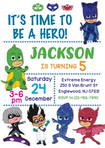 PJ Masks Invitation For Boy: 4325