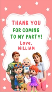Cocomelon Thank you tag- Girl: 5000