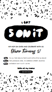 I got 5 on it birthday party invitation| Mobile 1080x1920 px: I got 5 on it birthday party invitation