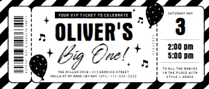 Notorious One birthday invitation ticket: The Big One birthday invitation ticket