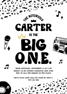 The Big One Birthday Invitation design preview