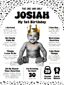 The Notorious One 1st Birthday Milestone Sign | 18x24": The Big One 1st Birthday Milestone Sign | 18x24"