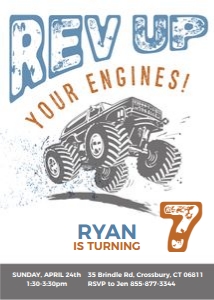 Monster Truck Invitation: Monster Truck Birthday Invitation Suite