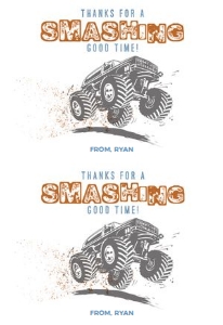 Monster Truck Thank You: Monster Truck Birthday Invitation Suite