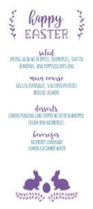 Easter menu: Easter Menu Cards