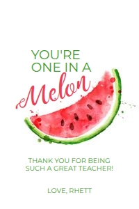 Watermelon Gift Tag: One in a Melon Gift Tag