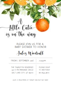 Little Cutie Invitation: Little Cutie Baby Shower Invitation