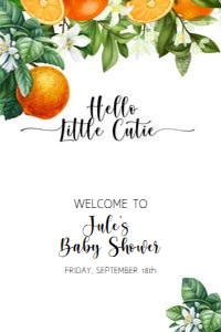 Little Cutie Welcome Poster: Little Cutie Baby Shower Welcome Poster