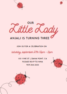 Lady Bug Invite design preview