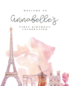 Paris Welcome 16x20: Paris Welcome Poster