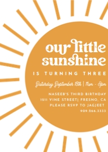 Retro Sun Invitation: Retro Boho Sunshine Invitation