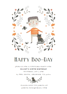 Halloween Bday Costume Invitation - A1031: Halloween Boo-Day Invitation