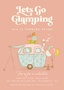 Glamping - Peach: Glamping Birthday - Peach