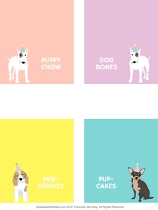 Food Labels Puppy Party Teal: Puppy Party Pack Bakery Teal