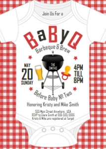 PWL8 5x7 BaByQ Sprinkle Charcoal Grill Invite Red: Invite BaByQ Charcoal Grill